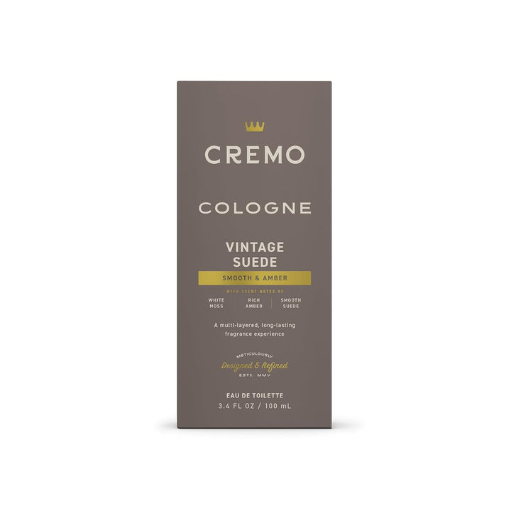Cremo Colonia para hombres \u2013 Spray de colonia de gamuza vintag...
