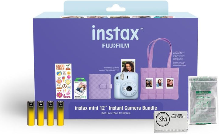 FUJIFILM INSTAX Mini 12 Holiday Bundle 2025 | Azul pastel con pelíc...