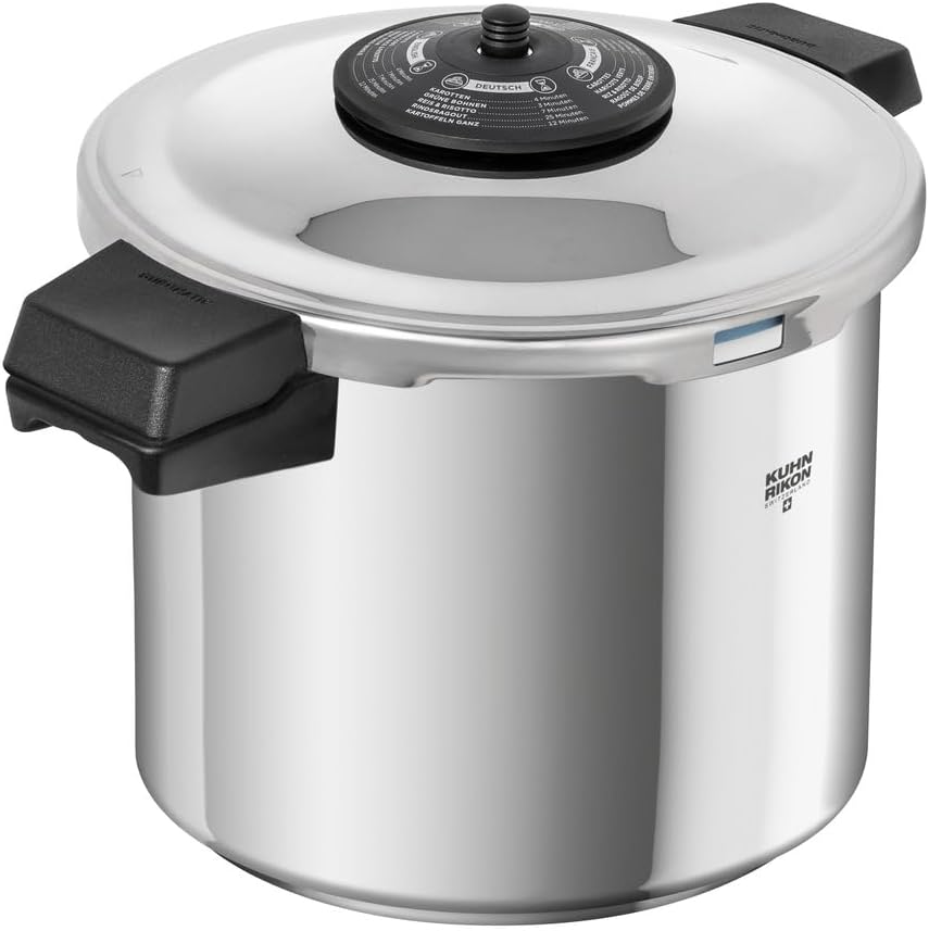 Kuhn Rikon Duromatic Classic NEO - Olla a presión con mango lateral de 7 L, hecha en Suiza, ultrarrápida y eficiente energéticamente, base súper térmica gruesa, segura y duradera