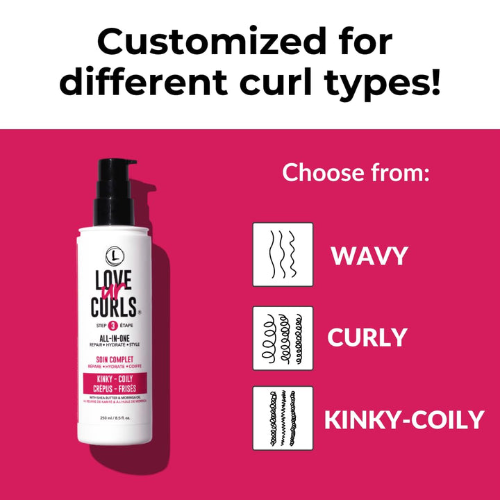 Love Ur Curls - Crema rizadora todo en uno para cabello rizado y en...