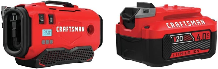 CRAFTSMAN V20 Inflador con batería de iones de litio, 4.0 amperios...
