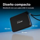 Crucial X9 SSD portátil de 4 TB, hasta 1050 MB\/s, USB 3.2 USB-C, u...