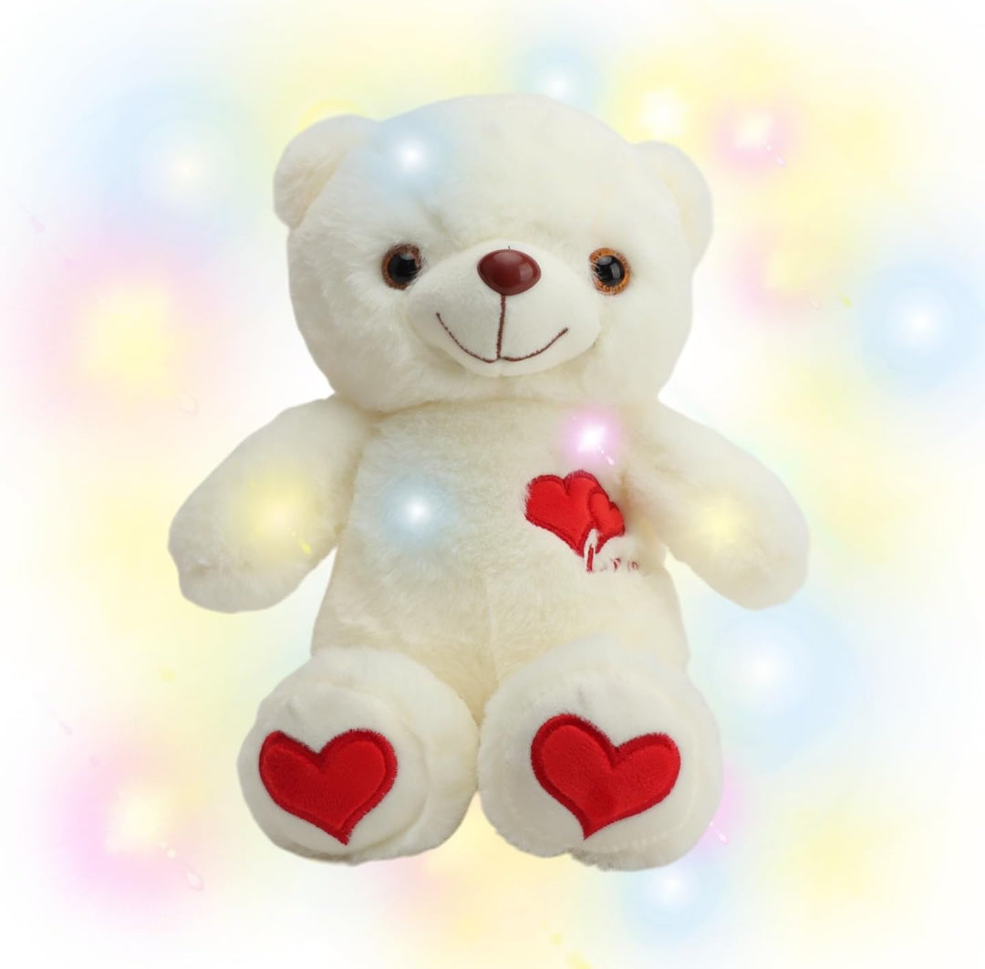 unsnurnoch Oso de peluche iluminado de 12 pulgadas, oso de peluche...