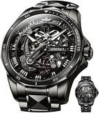 OLEVS Relojes de Lujo para Hombres, Gran Acero Inoxidable, Cuarzo Analógico, Resistente al Agua