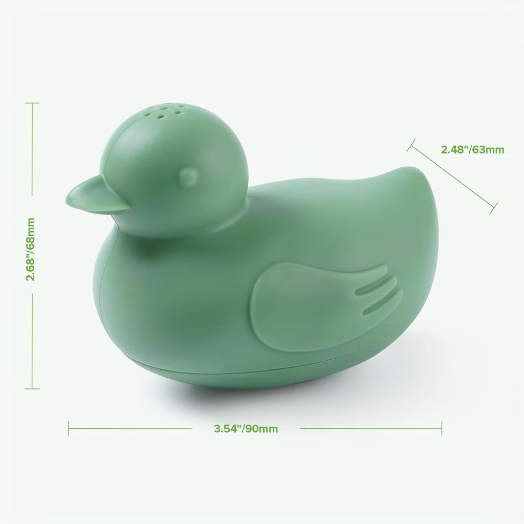 haakaa Dinky Splash Duck - Juguete de baño de silicona para bebé, desmontable y libre de moho, juguetes de silicona de grado alimenticio, juguetes de bañera para apretar, juguetes flotantes para tina para bebés de 6 meses