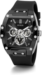 GUESS Serie GW0G para hombre | Reloj de tendencia analógica | Caja de policarbonato | Pulsera de silicona | Resistencia al agua 50M