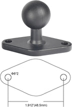 Soporte de bola de aluminio de 1 pulgada, extensión de brazos de doble enchufe con diamante AMPS y base redonda, para montaje en automóvil, barco y tablero, compatible con GPS RAM B tamaño GPS