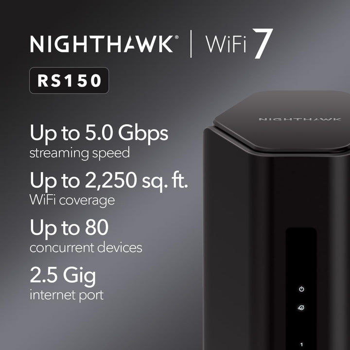 NETGEAR Nighthawk Router WiFi 7 de doble banda (RS150) - Solo route...