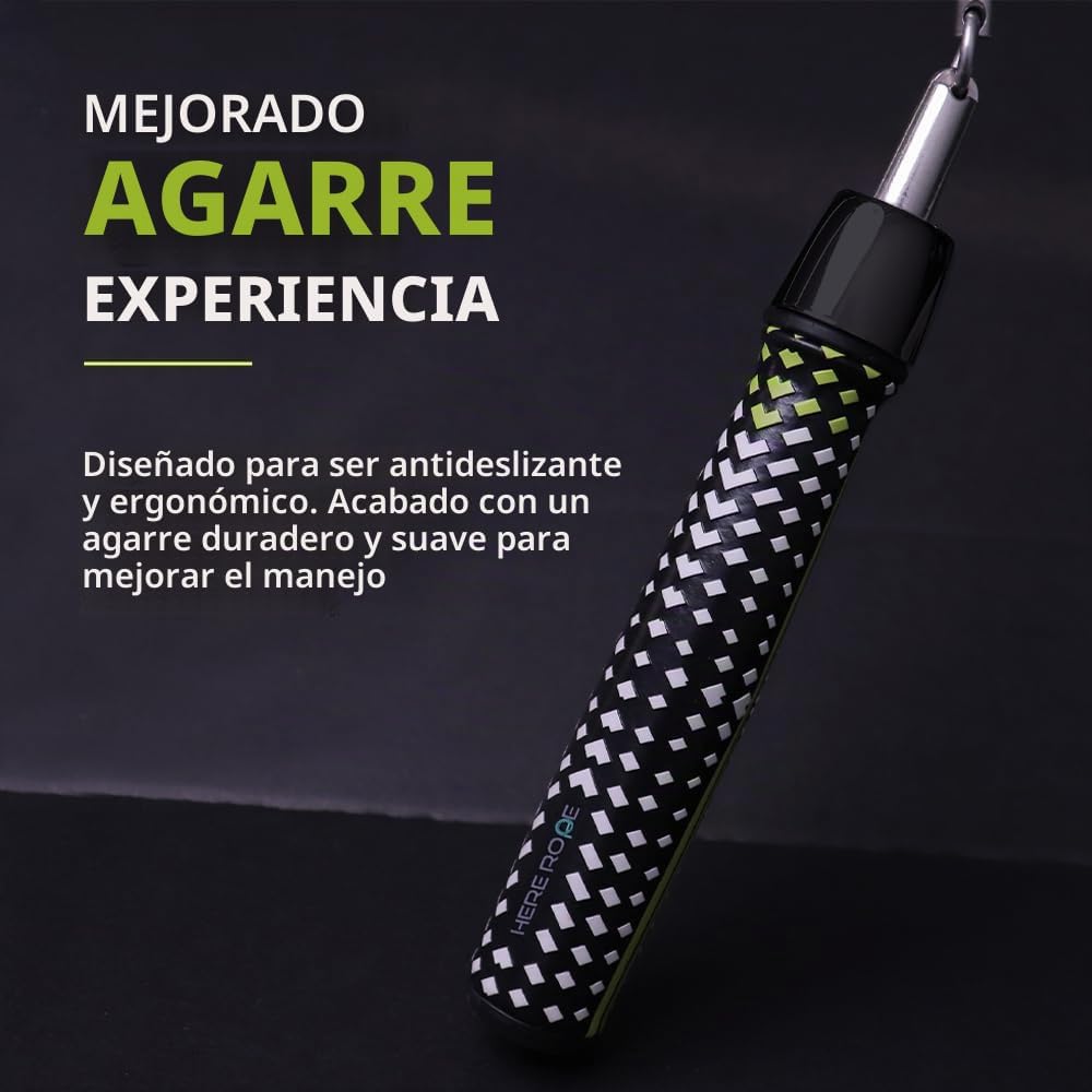 Hererope - Cuerdas de saltar con peso para hombres y mujeres, cuerda de saltar de 1/2 libra con rodamiento de bolas, agarre antideslizante, cable de acero duradero, cuerda de saltar pesada diseñada