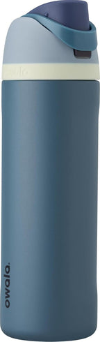 Owala - Botella de agua FreeSip de acero inoxidable con aislamiento, sin bisfenol A, incluye sorbete, para deportes y viajes, 24 oz, Denim