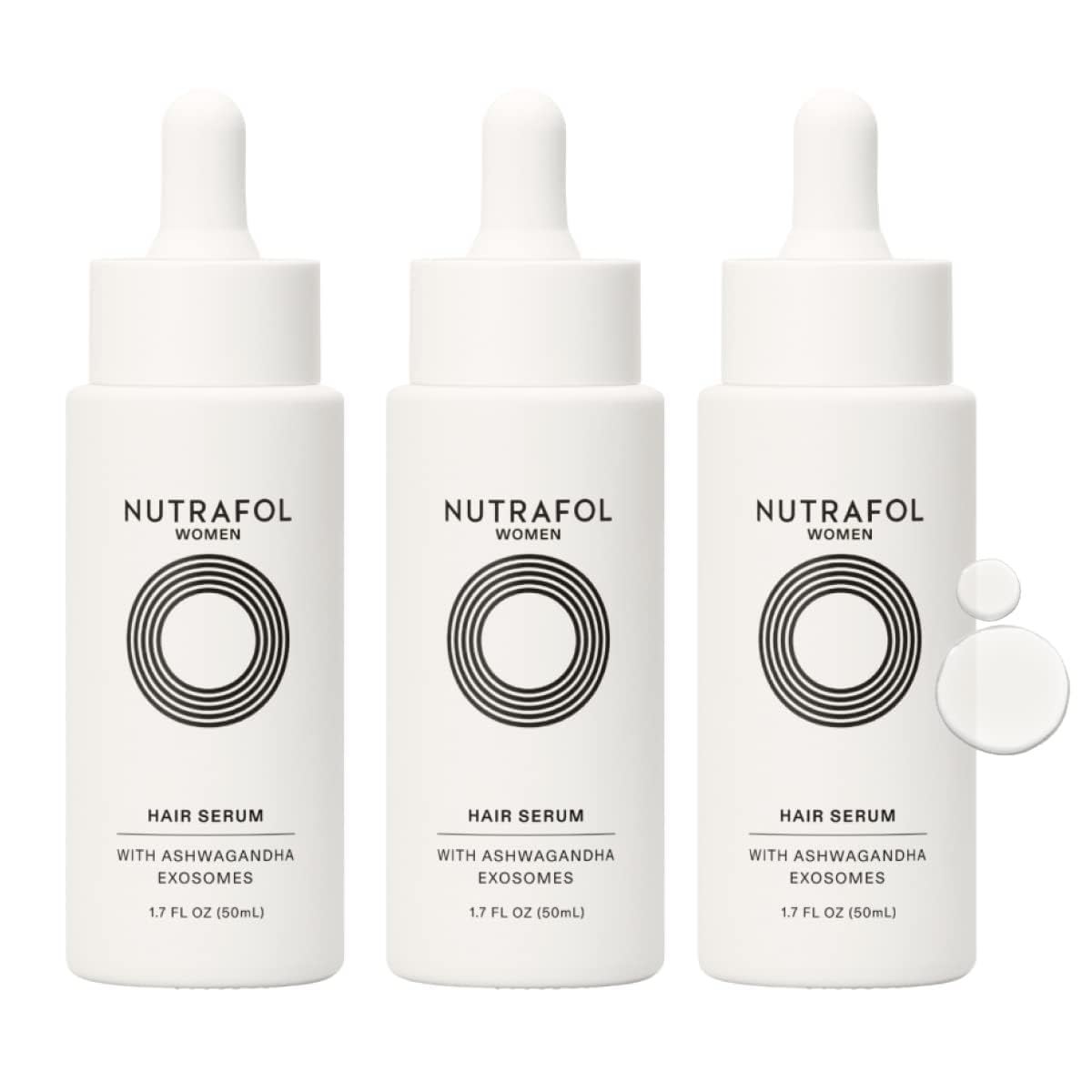 Nutrafol Suero capilar para mujer, soporta un cabello visiblemente más grueso y fuerte, 3 paquete de