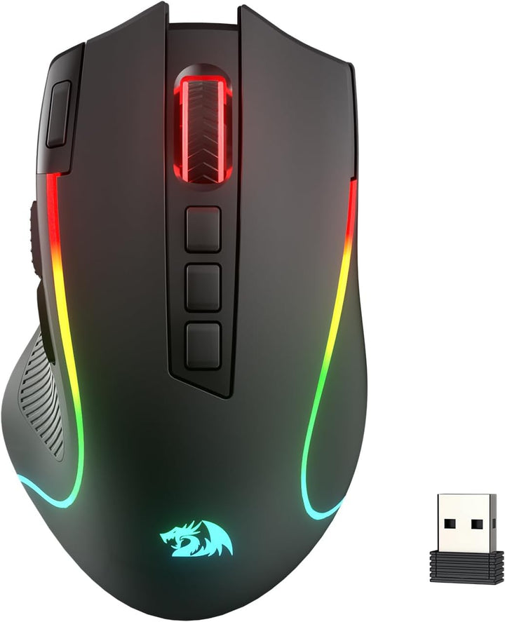 Redragon Ratón para juegos M612 PRO RGB, 8000 DPI con cable\/inalám...