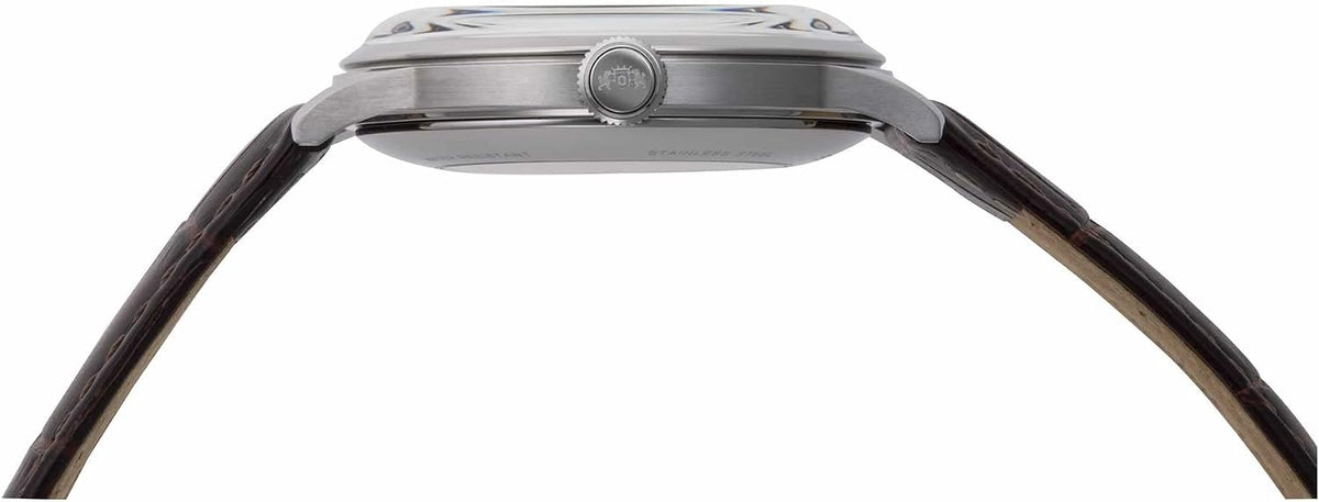 Orient Reloj analógico automático para hombre con correa de piel RA-AP0003S10B, plateado metálico, correa
