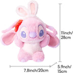MINISO Disney Angel Stitch Peluche, 10" Animal de Peluche Rosa para Niños Bebés