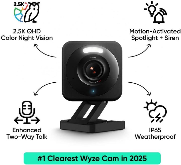 WYZE Cam v4 (Modelo más reciente), Cámara de Seguridad AI de 2.5K,...