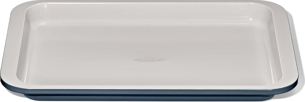 OXO Good Grips Bandeja para Hornear de Metal con Revestimiento Cerámico Antiadherente Pro Cuarto de Hoja – Azul Tormenta