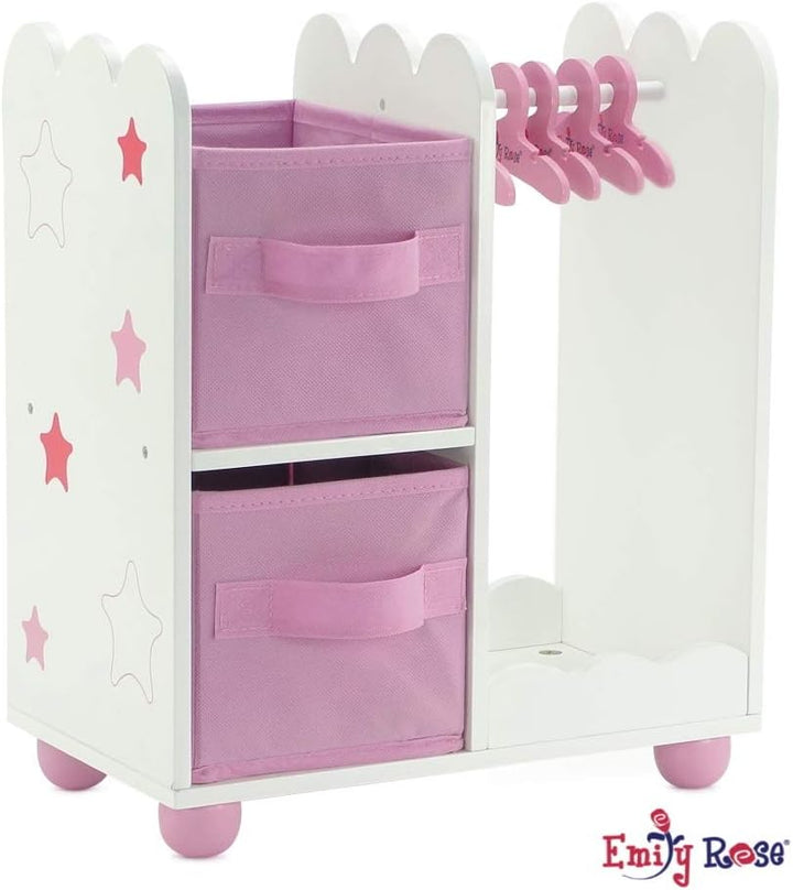 Emily Rose Muebles para muñecas de 14 pulgadas, armario abierto con...