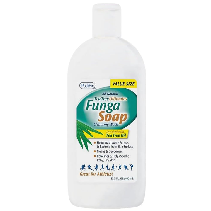 PediFix FungaSoap - Jabón limpiador de árbol de té, gel de baño ant...