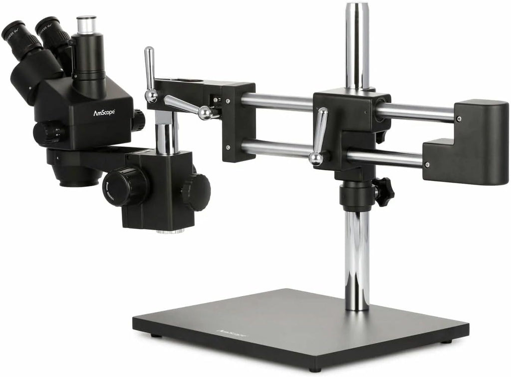 AmScope SM-4TZZ-B - Microscopio estéreo trinocular con zoom, color negro