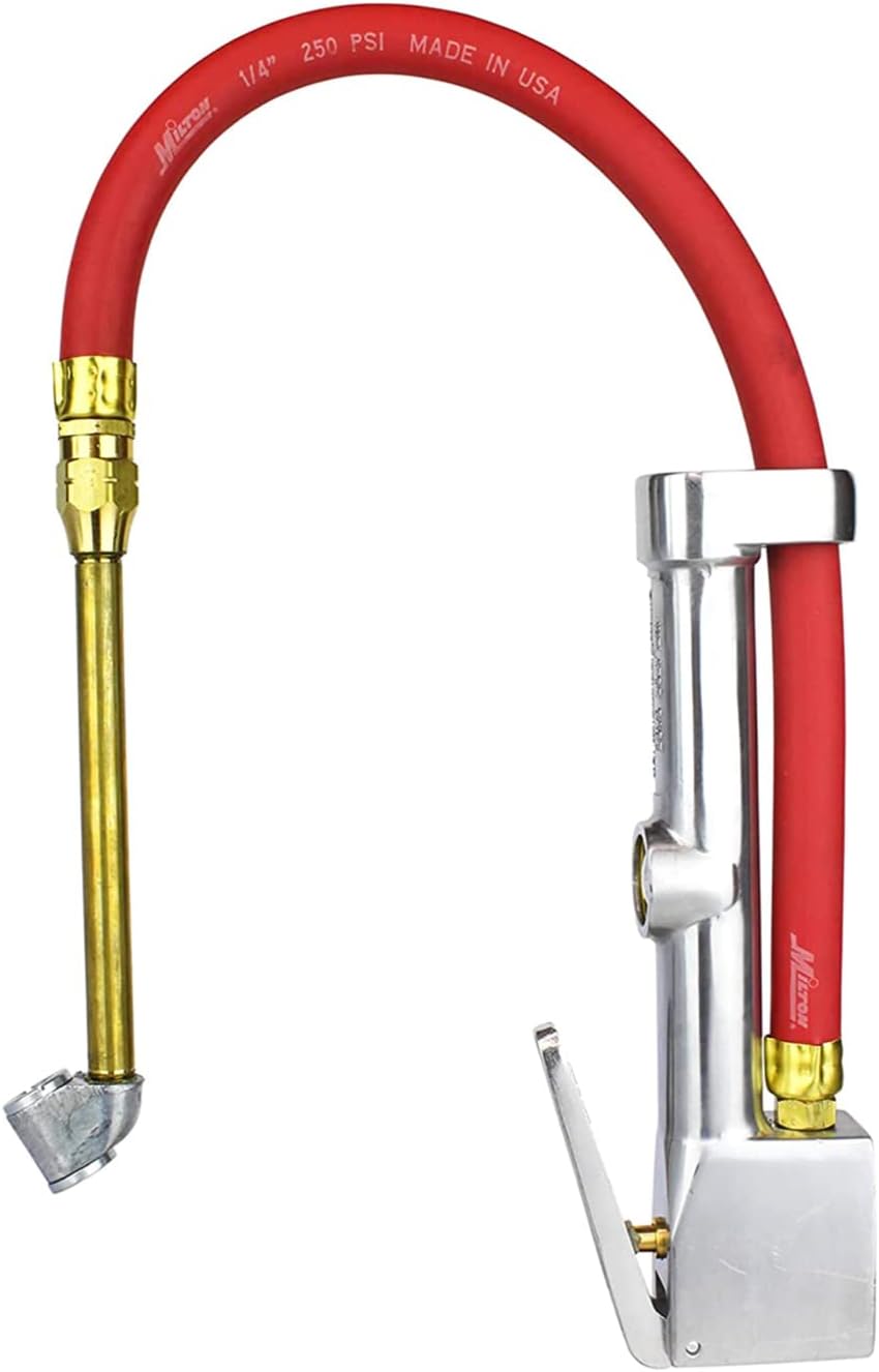 Milton (S-506) ORIGINAL DUAL CABEZ CHUCH CUADRO DE CUADRO CAUGO DE INFLADOR - MANGUERA DE 15 "