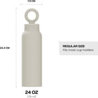 RINGO PRO Botella de agua aislada, soporte magnético para trípode para teléfono, marfil, 24 onzas
