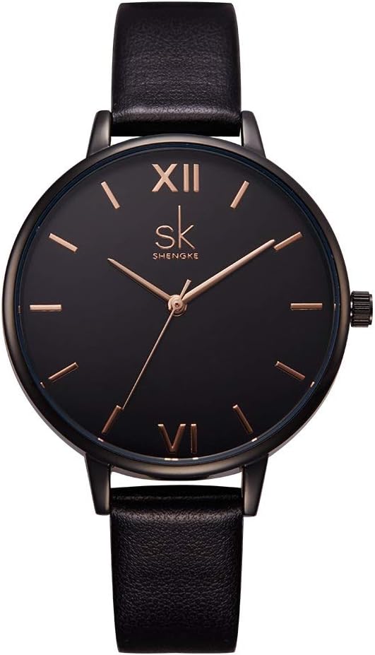 SHENGKE Reloj de mujer con correa de cuero elegante, relojes de mujer creativos y genuinos, relojes de mujer para damas, reloj de pulsera de negocios
