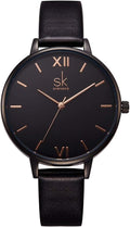 SHENGKE Reloj de mujer con correa de cuero elegante, relojes de mujer creativos y genuinos, relojes de mujer para damas, reloj de pulsera de negocios
