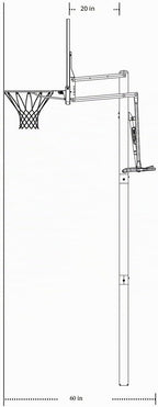 Lifetime 71281 Sistema de baloncesto en el suelo con elevador de potencia, tablero inastillable de 52 pulgadas