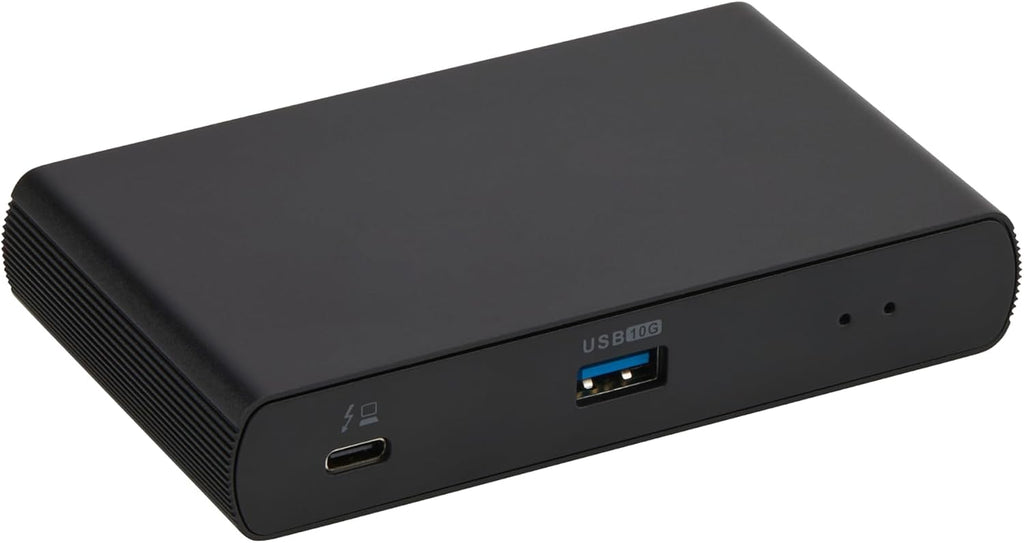 Amazon Basics Estación de acoplamiento Thunderbolt 4, soporte de pantalla dual 4K a 60Hz, entrega de energía de 85 W, 3 veces TBT4 descendente, 1 USB A 3.1, compatible con Mac/Windows, negro