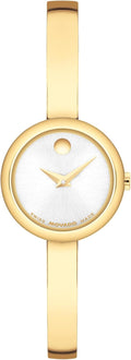 Movado Reloj de pulsera estilo museo para mujer, cuarzo suizo, caja de 0.827 in, pulsera clásica de acero inoxidable, regalo para ella