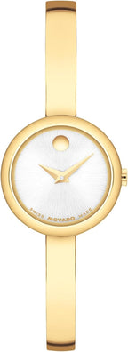 Movado Reloj de pulsera estilo museo para mujer, cuarzo suizo, caja de 0.827 in, pulsera clásica de acero inoxidable, regalo para ella