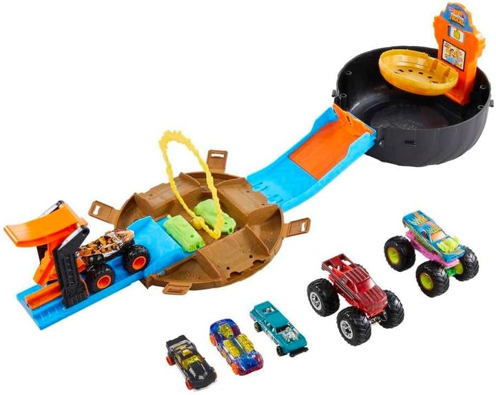 Hot Wheels Juego de neumáticos Monster Trucks, incluye 3 camiones m...