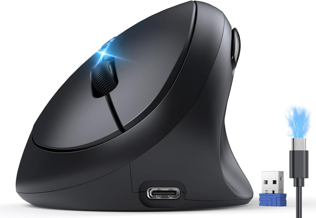 TECKNET Ratón Ergonómico, Ratón Vertical Inalámbrico Bluetooth, Bat...
