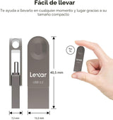 Lexar Unidad flash USB tipo C E32C de 64 GB, USB-A y USB-C 3.2 Gen...
