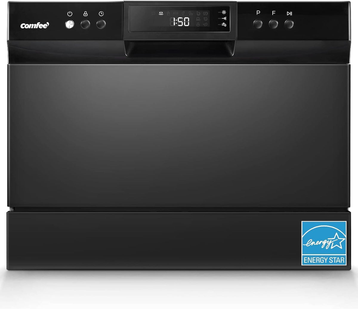 COMFEE' Lavavajillas de encimera, lavavajillas portátil Energy Star, 6 servicios de mesa y 8 programas de lavado, velocidad, cuidado del bebé, ECO y vidrio, lavavajillas para dormitorio, casa rodante