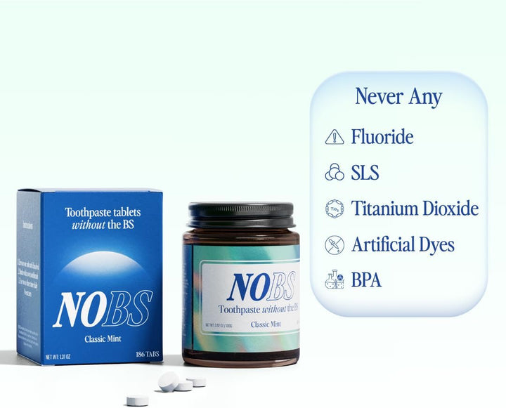 Pastillas de pasta de dientes NOBS (Sin Cosas Malas) - Nano hidroxi...