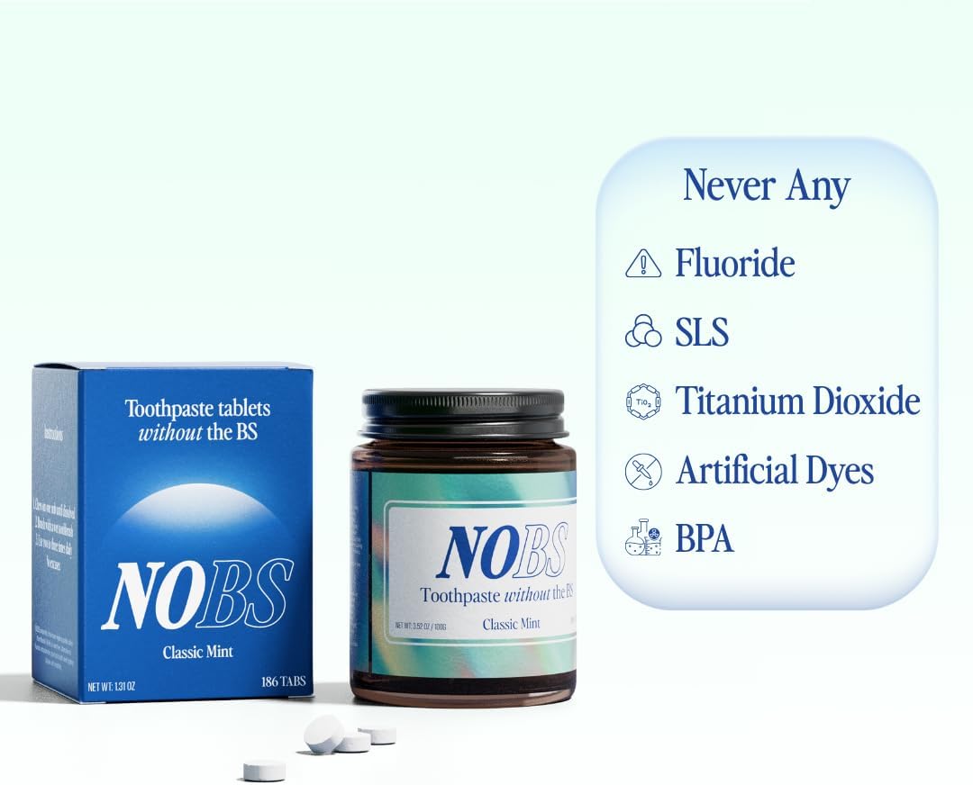 Pastillas de pasta de dientes NOBS (Sin Cosas Malas) - Nano hidroxi...