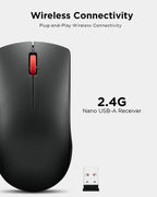 Lenovo Mouse inalámbrico (WL150) - Mouse ergonómico ambidiestro Nan...