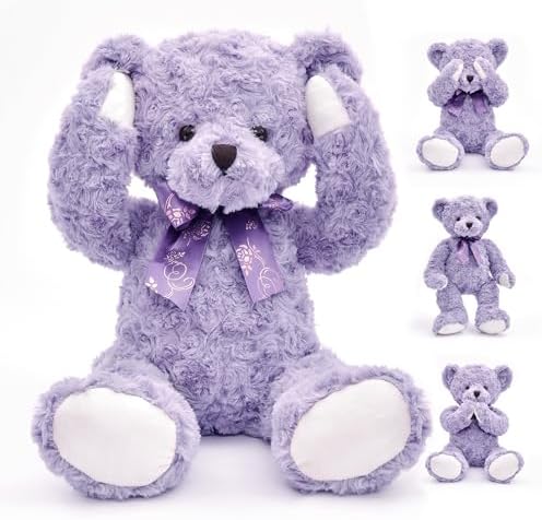 suepcuddly Oso de peluche posado de 20 pulgadas, lindo juguete de peluche para niñas y niños (marrón oscuro)