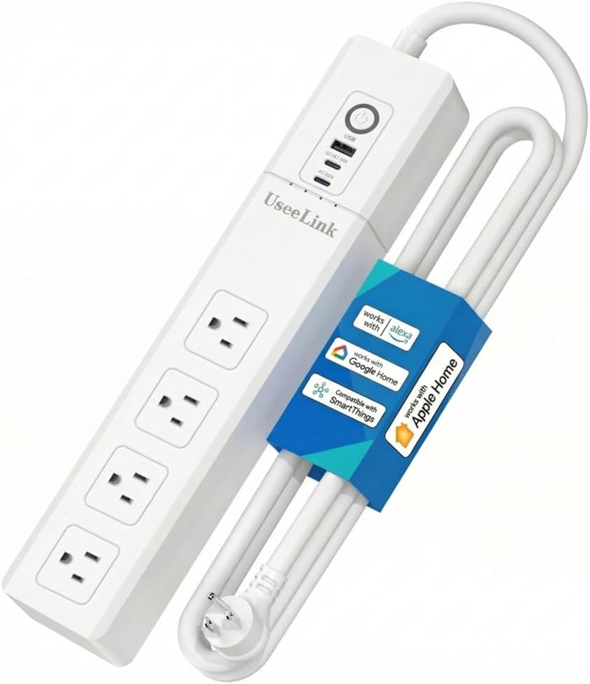 Lámpara Matter Smart Power Strip, funciona con Apple, Alexa y Google