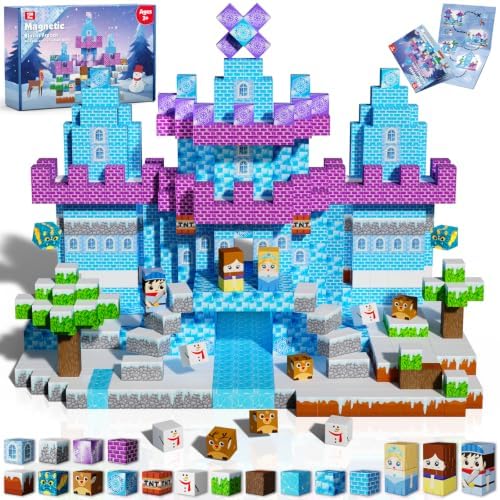 200 bloques magnéticos con bloques de luz, bloques de construcción magnéticos, juguetes de cubo de construcción magnéticos, juguetes de aprendizaje sensorial STEM, regalos de cumpleaños de Pascua, Nav
