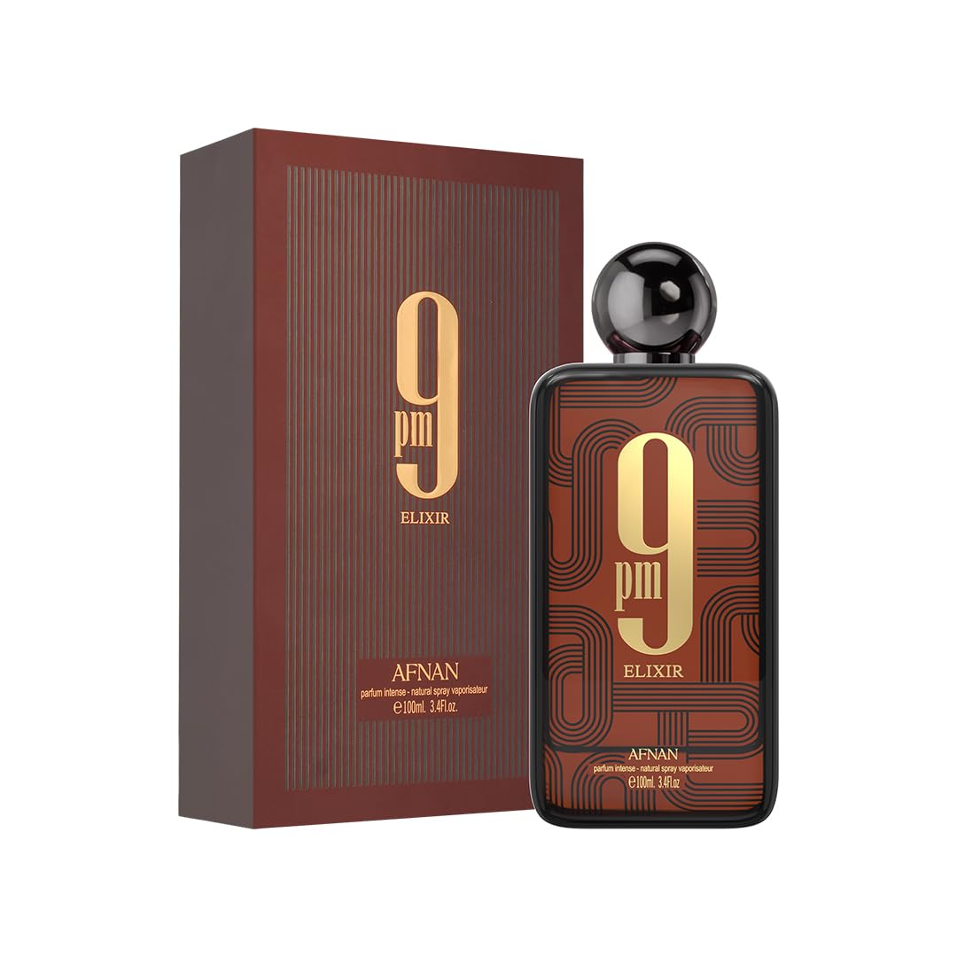 Afnan 9 PM Elixir Unisex Extrait de Parfum, 3.4 onzas líquidas