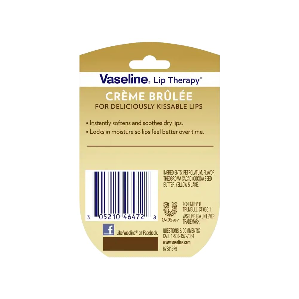 Vaseline Lip Therapy Creme Brulee, 0.25 onzas cada uno (paquete eco...