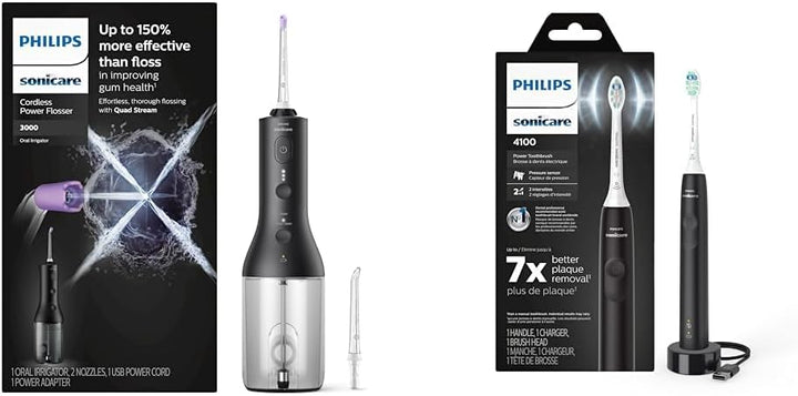 Philips Sonicare Irrigador dental inalámbrico 3000 - Cepillo de die...