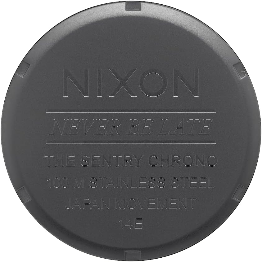 NIXON Sentry Chrono A1390-328.1 ft - Reloj analógico clásico para hombre resistente al agua (esfera de reloj de 1.654 pulgadas, correa de acero inoxidable de 0.81 a 0.78 pulgadas)