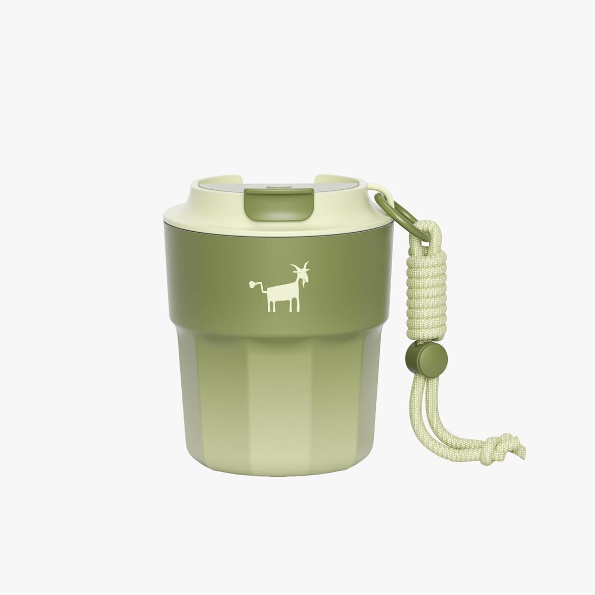 CHEERFUL GOAT Taza de café con forro de cerámica, vaso aislado de viaje de acero inoxidable con forro de cerámica, con tapa, taza a prueba de fugas de 10 onzas para café con agua caliente y fría en