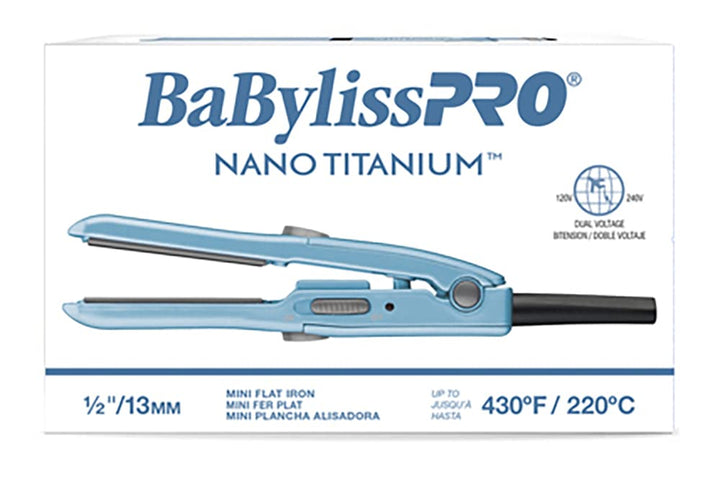 BaBylissPRO Nano Titanium Mini Flat Iron Hair Straightener, 0.5"...