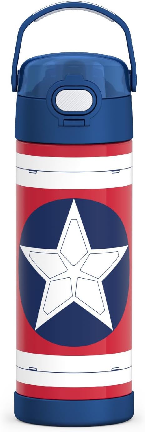 THERMOS FUNTAINER - Botella de agua con boquilla, 16 onzas, Capitán América