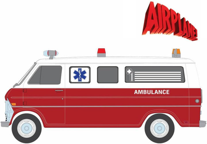 Truck 1/64 1970 Club Wagon Ambulance Airplane Hollywood
