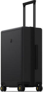LEVEL8 Equipaje de mano rígido aprobado por aerolíneas, maletas de mano con ruedas, equipaje de viaje ligero con textura luminosa, aprobado por TSA, equipaje de mano pequeño de 20 pulgadas, negro